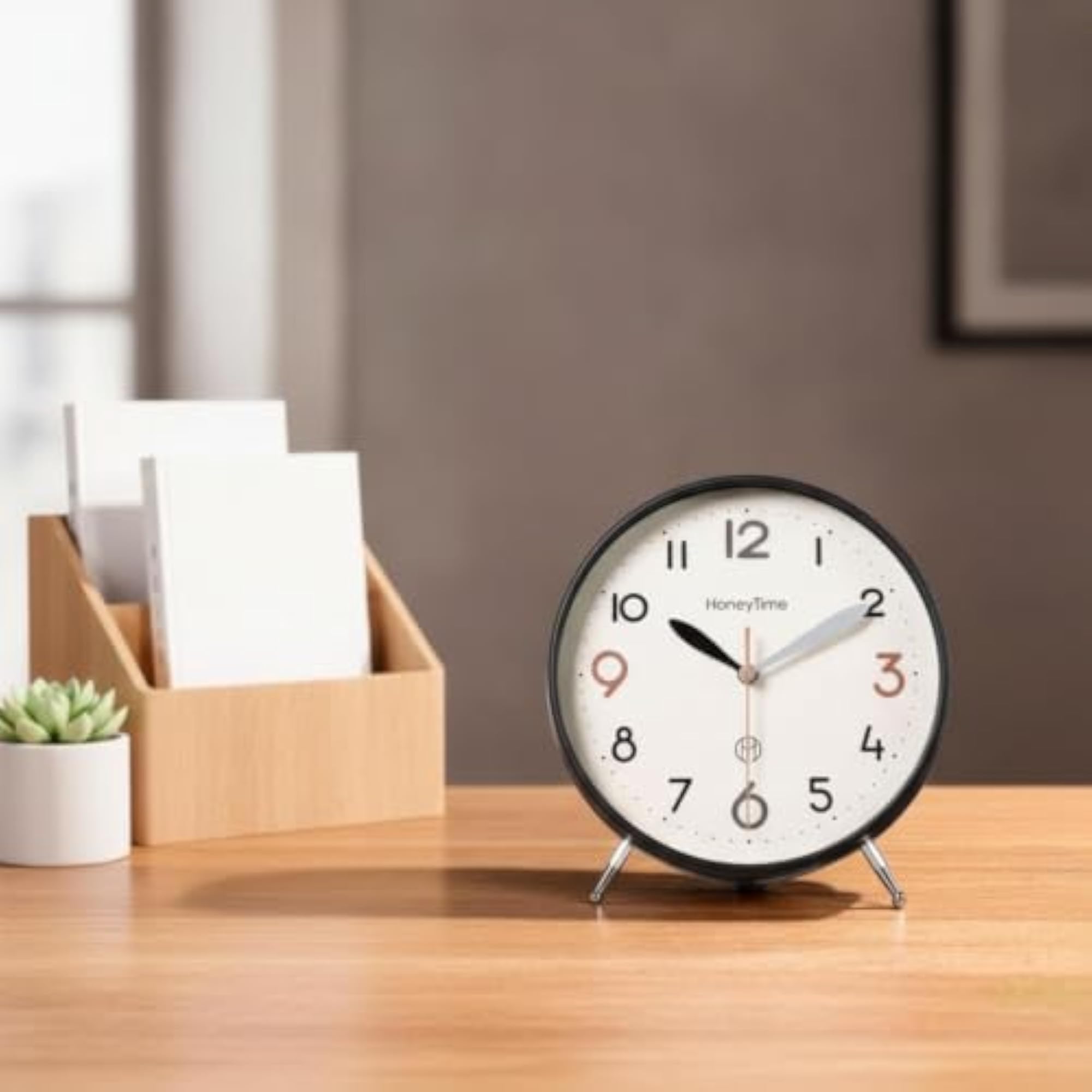 Desktop Analog Clock with Large Arabic Numerals